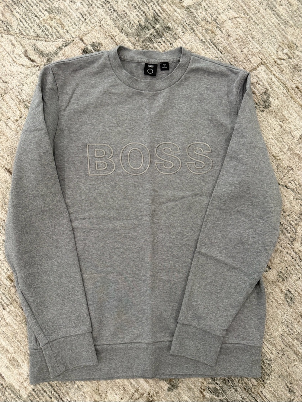 Hugo Boss Gray Embroidered BOSS Crewneck Sweater